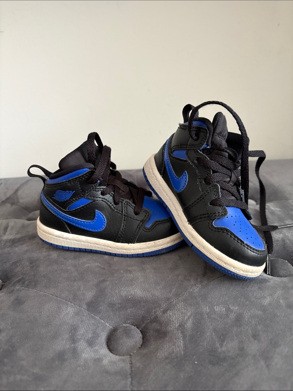 Nike Kids Black and Blue High-Top Sneakers